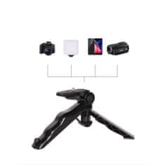 MG Phone Tripod telefontartó LED világitással és mikrofonnal, fekete