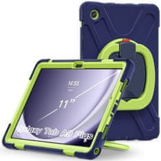 TKG Tablettok Samsung Galaxy Tab A9+ Plus 11.0 X210 / X216 - Tech-Protect X-Armor ütésálló, kitámasztható kék/zöld tablet tok