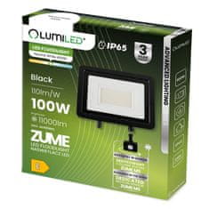 LUMILED Reflektor LED spotlámpa mozgásérzékelővel ZUME 100W 11000lm 4000K IP65