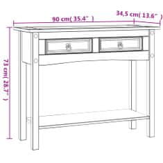 Vidaxl fehér Corona-stílusú mexikói fenyő tálalóasztal 90x34,5x73 cm 282646