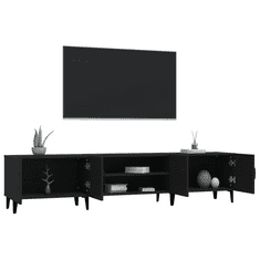 Vidaxl fekete szerelt fa TV-szekrény 180 x 31,5 x 40 cm (816265)