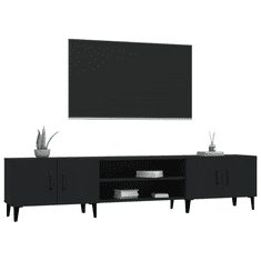 Vidaxl fekete szerelt fa TV-szekrény 180 x 31,5 x 40 cm (816265)