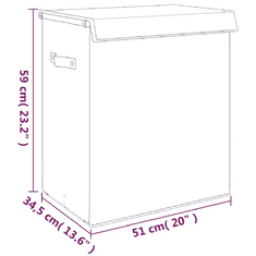 Vidaxl szürke művászon összecsukható szennyestartó 51 x 34,5 x 59 cm (351040)