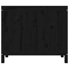 Vidaxl fekete tömör fenyőfa szennyestartó láda 88,5 x 44 x 76 cm (823583)