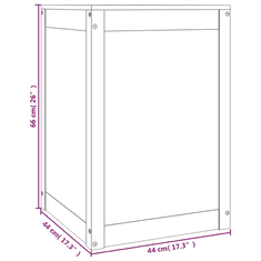 Vidaxl fekete tömör fenyőfa szennyestartó láda 44 x 44 x 66 cm (823568)