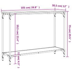 Vidaxl fekete szerelt fa tálalóasztal 101x30,5x75 cm 837702