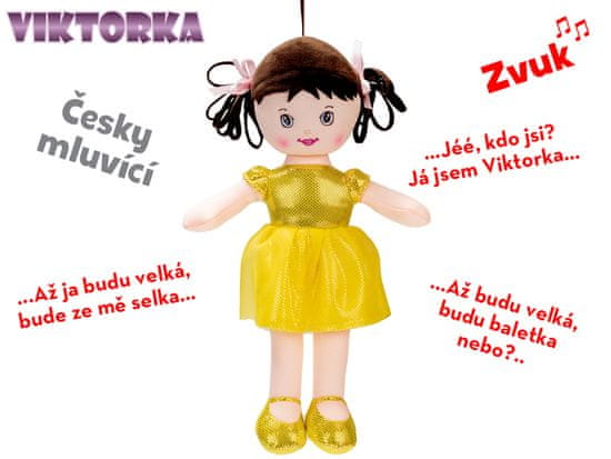 Rongybaba Viktorka 32 cm cseh beszélő elemmel sárga