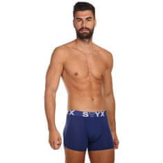 Styx 3PACK férfi boxeralsó hosszú sport gumi sötétkék (3U968) - méret L