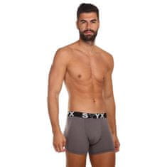 Styx 3PACK férfi boxeralsó hosszú sport gumi sötétszürke (3U1063) - méret L