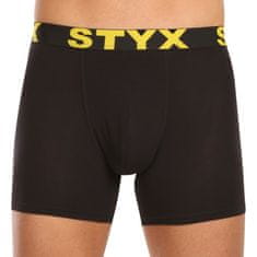 Styx 5PACK Fekete long férfi boxeralsó sport gumi (5U9601) - méret M