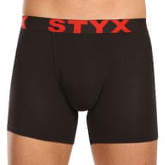 Styx 5PACK Fekete long férfi boxeralsó sport gumi (5U9602) - méret M