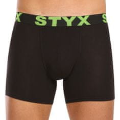 Styx 5PACK Fekete long férfi boxeralsó sport gumi (5U9602) - méret M