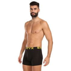 Styx 5PACK Fekete long férfi boxeralsó sport gumi (5U9601) - méret M