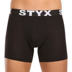 Styx 5PACK Fekete long férfi boxeralsó sport gumi (5U9602) - méret M