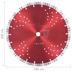 Vidaxl gyémánt vágókorong turbó és furatos acéllal 300 mm 143231