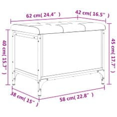 Greatstore sonoma tölgy színű szerelt fa tárolópad 62 x 42 x 45 cm