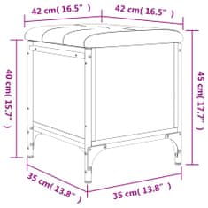 Greatstore barna tölgy színű szerelt fa tárolópad 42 x 42 x 45 cm