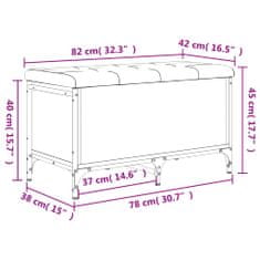 Greatstore sonoma tölgy színű szerelt fa tárolópad 82 x 42 x 45 cm