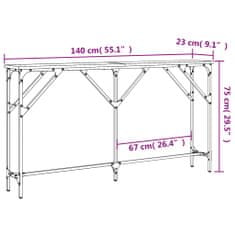 Vidaxl fekete szerelt fa tálalóasztal 140 x 23 x 75 cm 837772