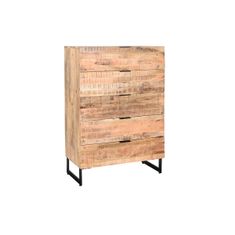 NEW Komoda DKD Home Decor Črna Naraven Kovina Mangov les Alpino 80 x 40 x 115 cm