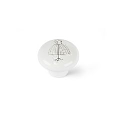 NEW Gomb Rei e817 kör alakú fehér porcelán illusztrált 4 db (Ø 40 x 32 mm)