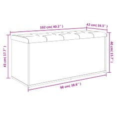 Vidaxl fehér szerelt fa tárolópad 102 x 42 x 45 cm 835054