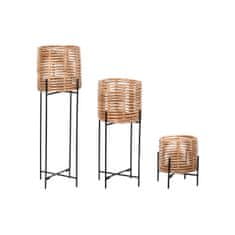 NEW DKD Home Decor Fém ültetőkészlet Rattan Bali (25 x 25 x 87 cm)