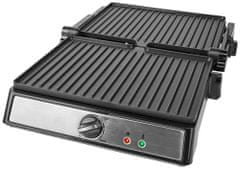 Nedis kontaktgrill/ fogyasztás 2200 W/ lemezméret 29 x 23 cm/ hőmérsékletszabályozás/ rozsdamentes acél