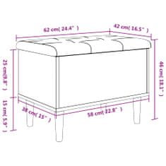 Greatstore fehér szerelt fa tárolópad 62x42x46 cm