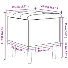 Greatstore füstös tölgy színű szerelt fa tárolópad 42x42x46 cm