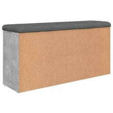 Greatstore betonszürke szerelt fa cipőtároló pad 102 x 32 x 50 cm