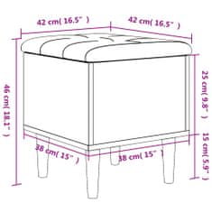 Greatstore betonszürke szerelt fa tárolópad 42x42x46 cm