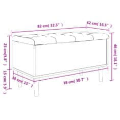 Greatstore füstös tölgy színű szerelt fa tárolópad 82x42x46 cm