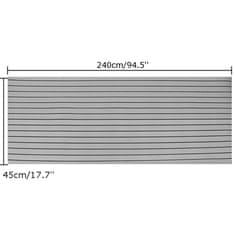 SONNENH Terasz öntapadós csónakbetét - EVA teak hab dekling szőnyeg - teak csónak padló - teak padló padló jachtokhoz - teak szőnyeg padló - mosható - 240*45*0.6cm - világosszürke