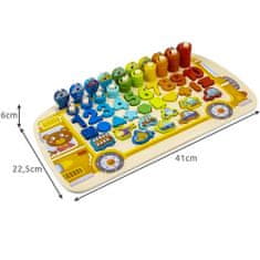 MG Wooden Montessori fa puzzle, autóbusz