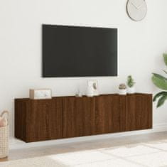 Vidaxl 2 db barna tölgy színű falra szerelhető TV-szekrény 80x30x41 cm 836965