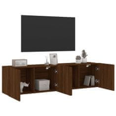 Vidaxl 2 db barna tölgy színű falra szerelhető TV-szekrény 80x30x41 cm 836965