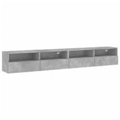 Greatstore 2 db betonszürke szerelt fa fali TV-szekrény 100x30x30 cm