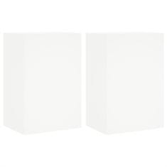 Greatstore 2 db fehér szerelt fa fali TV-szekrény 40,5 x 30 x 60 cm