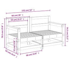 Greatstore 2 db tömör fenyőfa kerti sarokkanapé