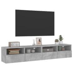 Vidaxl 2 db betonszürke szerelt fa fali TV-szekrény 80 x 30 x 30 cm 836875