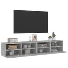 Vidaxl 2 db betonszürke szerelt fa fali TV-szekrény 80 x 30 x 30 cm 836875