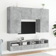 Vidaxl 2 db betonszürke szerelt fa fali TV-szekrény 80 x 30 x 30 cm 836875