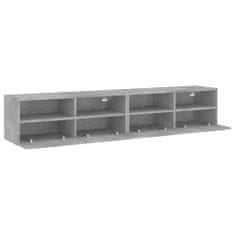 Vidaxl 2 db betonszürke szerelt fa fali TV-szekrény 80 x 30 x 30 cm 836875