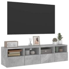 Vidaxl 2 db betonszürke szerelt fa fali TV-szekrény 60x30x30 cm 836861