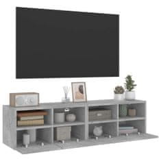 Vidaxl 2 db betonszürke szerelt fa fali TV-szekrény 60x30x30 cm 836861