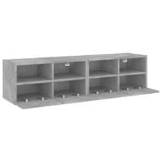 Greatstore 2 db betonszürke szerelt fa fali TV-szekrény 60x30x30 cm