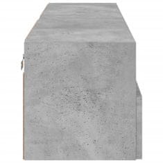 Greatstore 2 db betonszürke szerelt fa fali TV-szekrény 60x30x30 cm