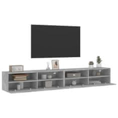 Vidaxl 2 db betonszürke szerelt fa fali TV-szekrény 100x30x30 cm 836889