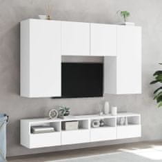 Greatstore 2 db fehér szerelt fa fali TV-szekrény 80 x 30 x 30 cm